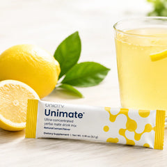 Unicity Unimate® Ultra-Concentrated Yerba Mate Drink Mix – Natural Lemon Flavor | 30 Stick Packs