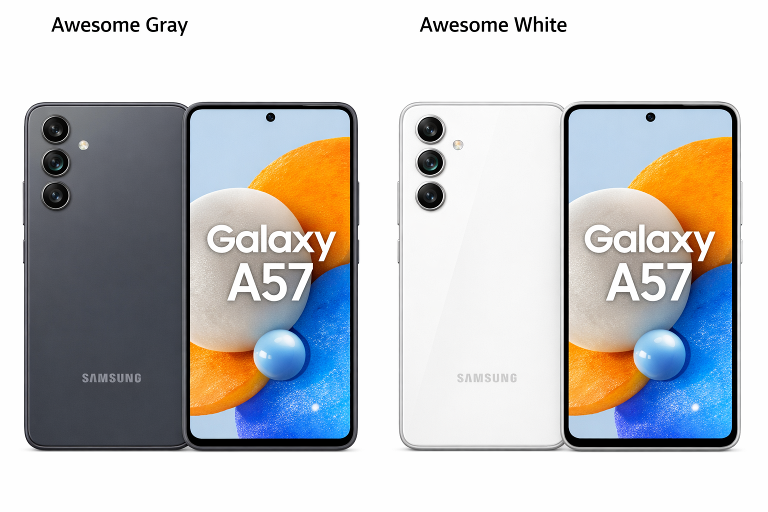 Brand New Sealed Samsung Galaxy A57 5G 128GB/256GB + 8GB - Grey & White