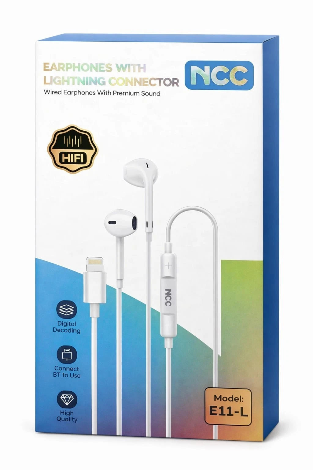 NCC Headphone With iPhone Connecter Wired New Earphones With Mic & Controls