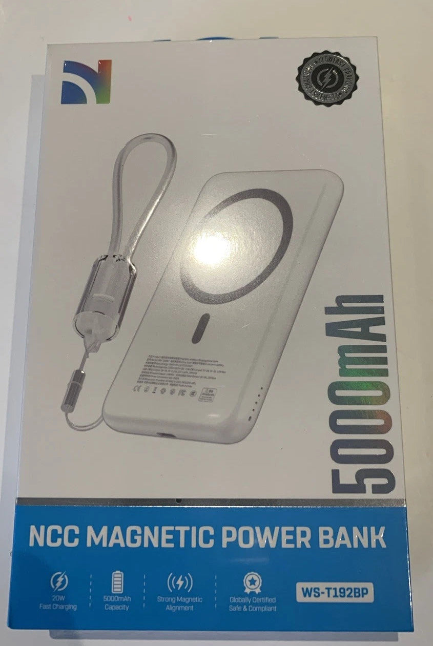 NCC Magnetic Power Bank 5000mah - White & Black Color Available