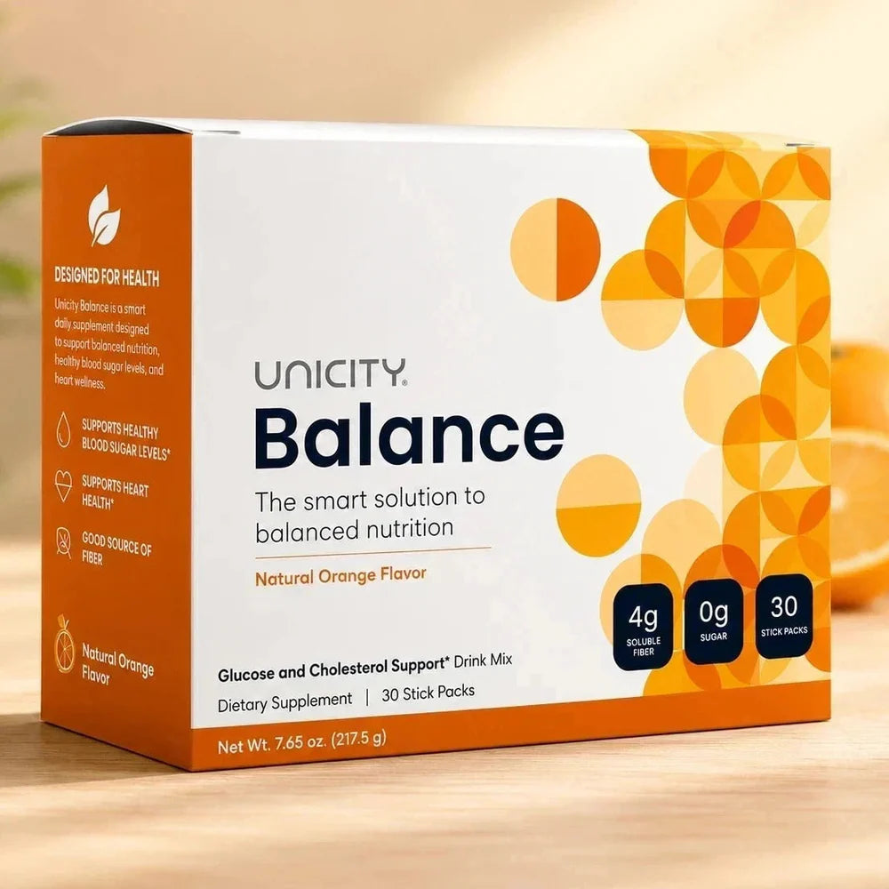 Unicity Balance Natural Orange Flavor Dietary Supplement Drink Mix – 30 Stick Packs